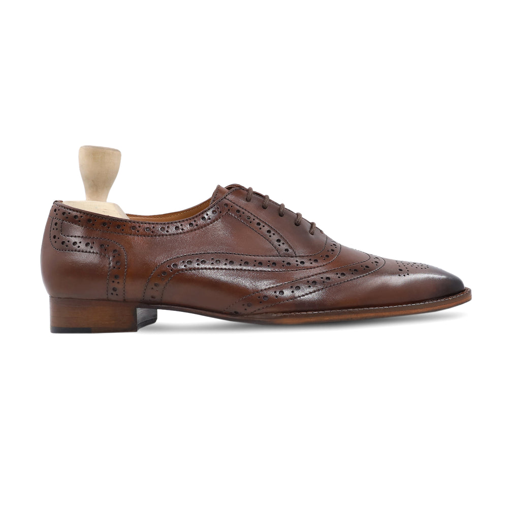 Premium Brown Leather Wingtip Brogues for Men