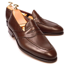 Harmain-Dark Brown Leather Penny Loafers