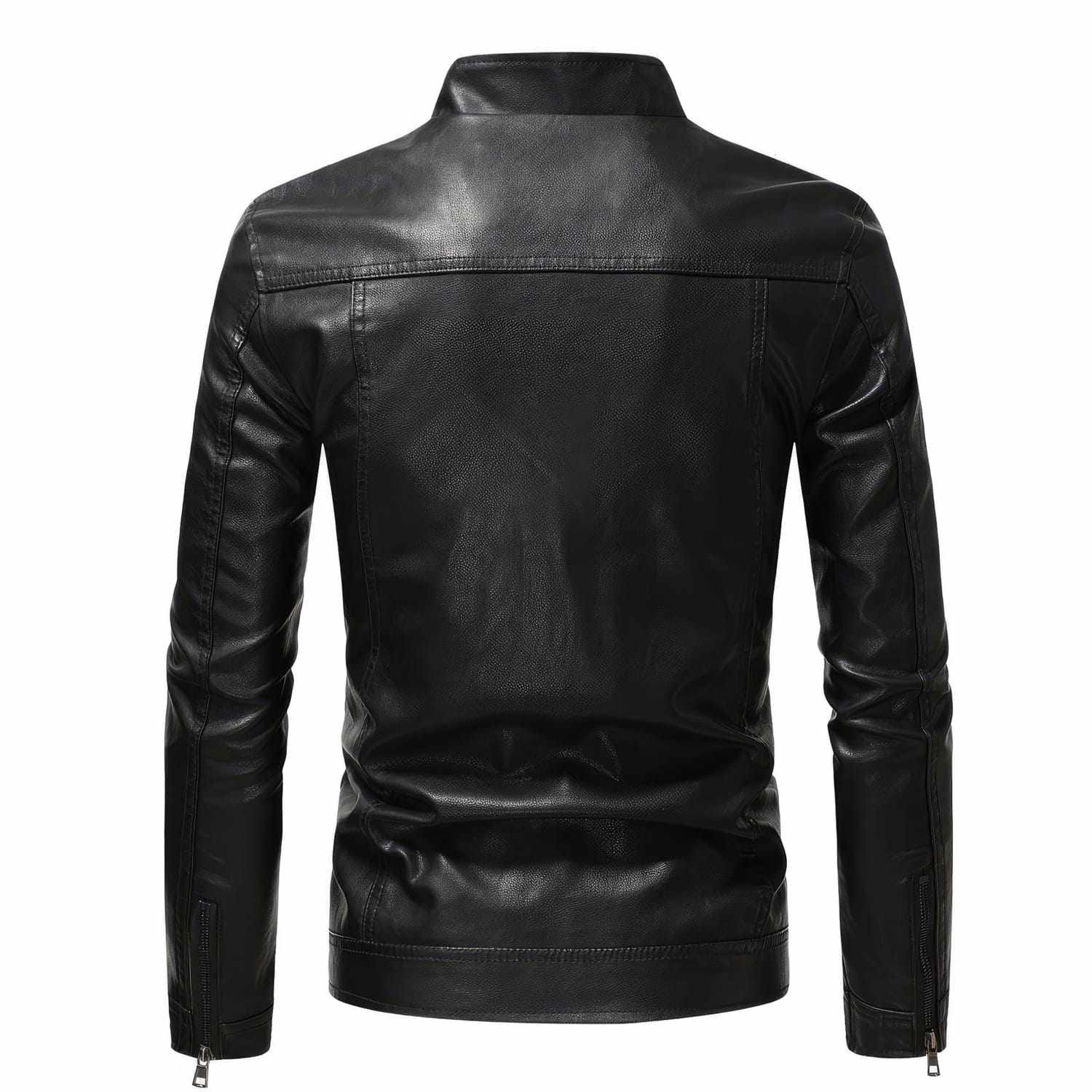 Schwarze Racer Vintage Lederjacke für Herren