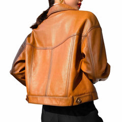 Women’s Single Breasted Loose Oversized Chic Leather Jacket