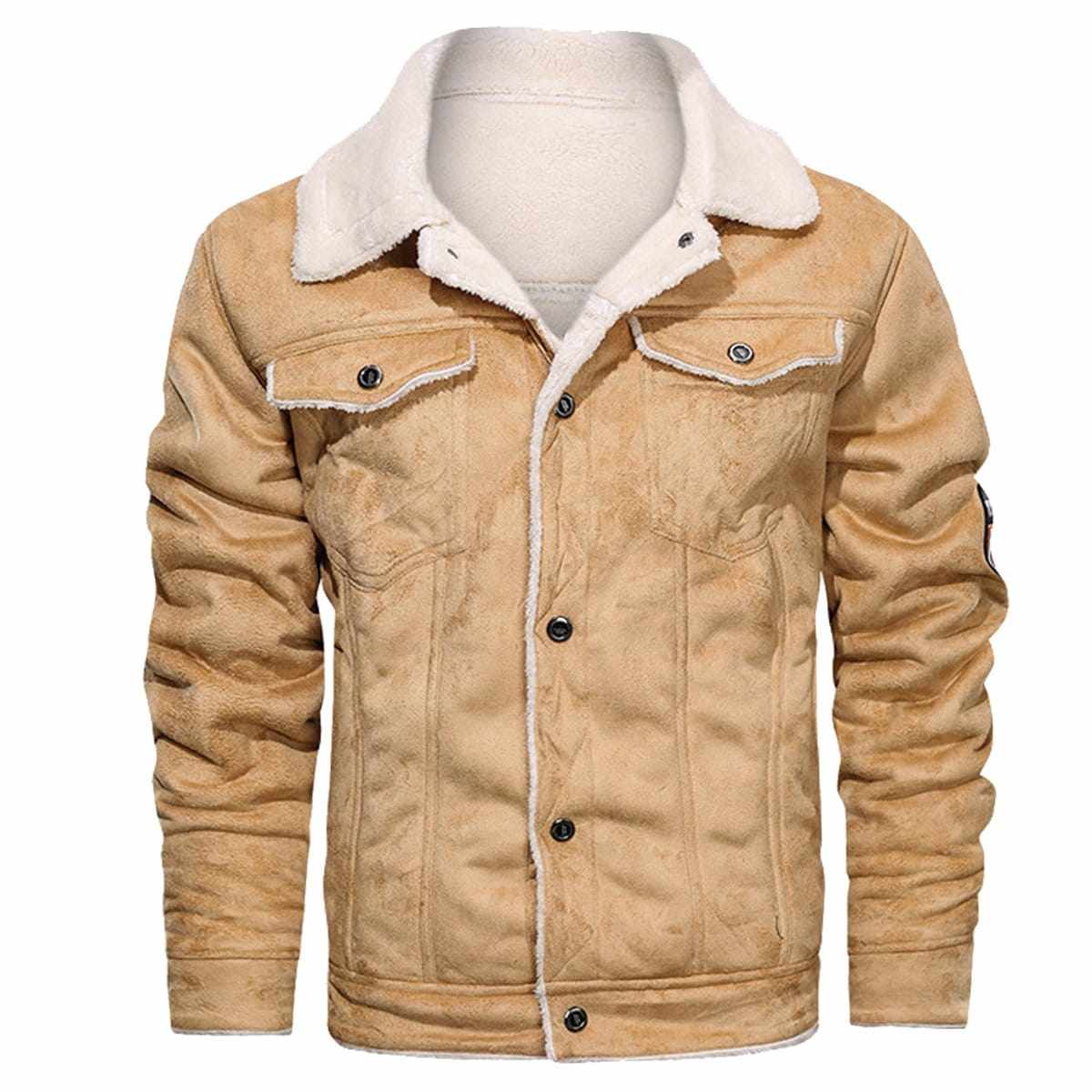 Klassische Wildlederjacke für Männer in Bronze