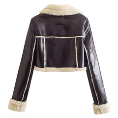 Damen Pelz Lederjacke